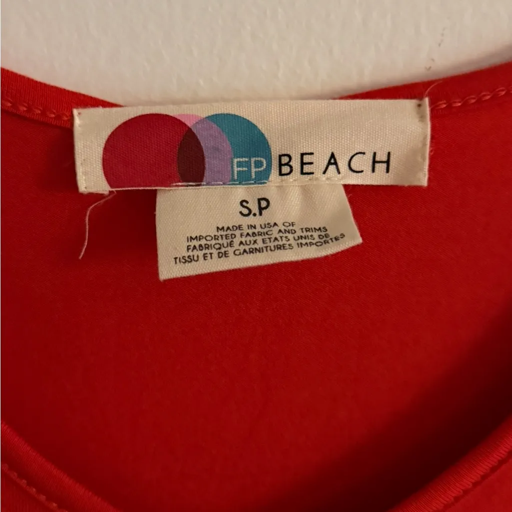 Free People FP Beach Fiery Red Vance A-Line Mini Long Sleeve Dress Size Small - Image 4