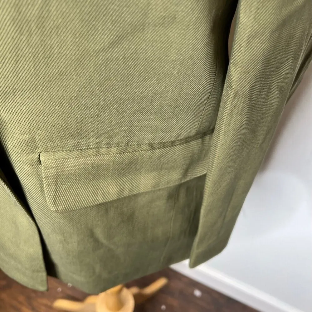 Madewell $178 Drapeweave Caldwell Double-Breasted Blazer Kale Size XXS NH328 - Image 8