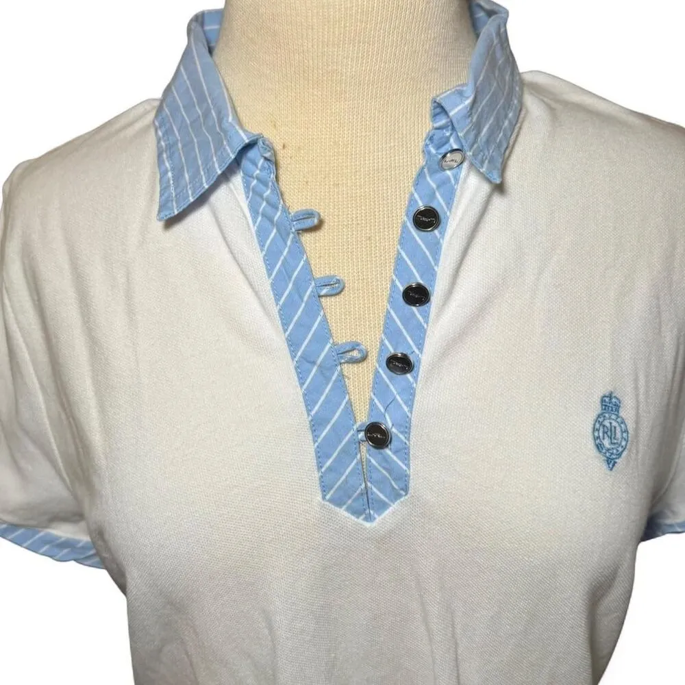 Vintage Y2K Lauren Active Ralph Lauren Polo Shirt XL Crest Logo Preppy - Image 4