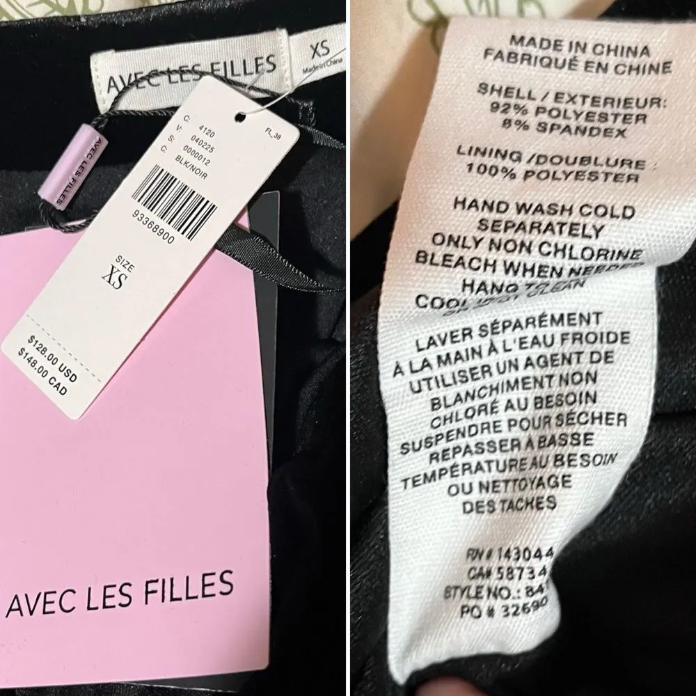 Anthropologie Avec Les Filles Black Velvet Rosette Tie Mini Skirt XS NWT - Image 10