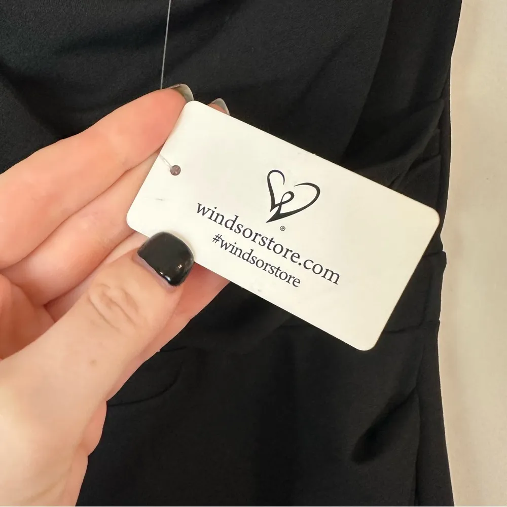 Windsor | Black Strapless Maxi Dress Gown with Sequin Peekaboo on Slit Large - Image 7