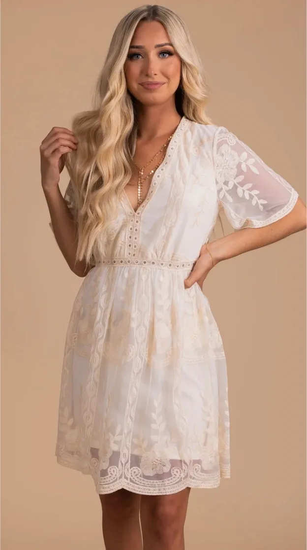 Lace Mini Dress - Image 1