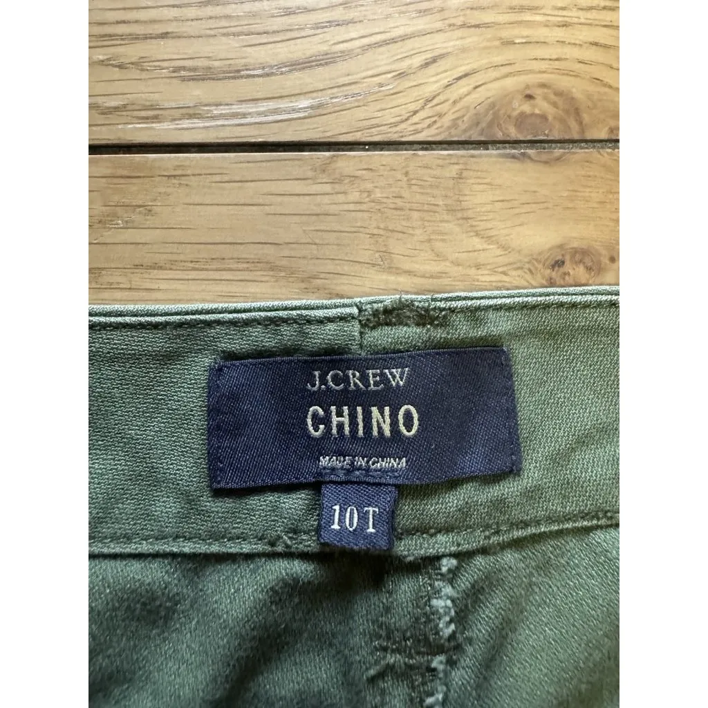 J CREW Embroidered‎ Boyfriend Chino Pants with Patches Women's Green Size 10T - Image 3