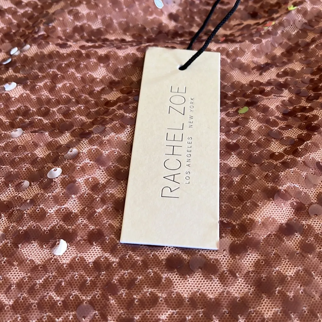 NWT RACHEL ZOE ALL OVER SEQUINS FAUX WRAP MINI SKIRT STRETCH XS - Image 6