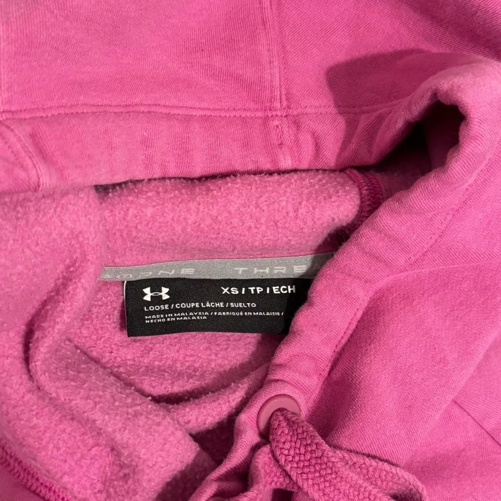 Womens UA Athletic Pink Casual Active 
Cotton Classic Hoodie Size Extra Small - Image 5