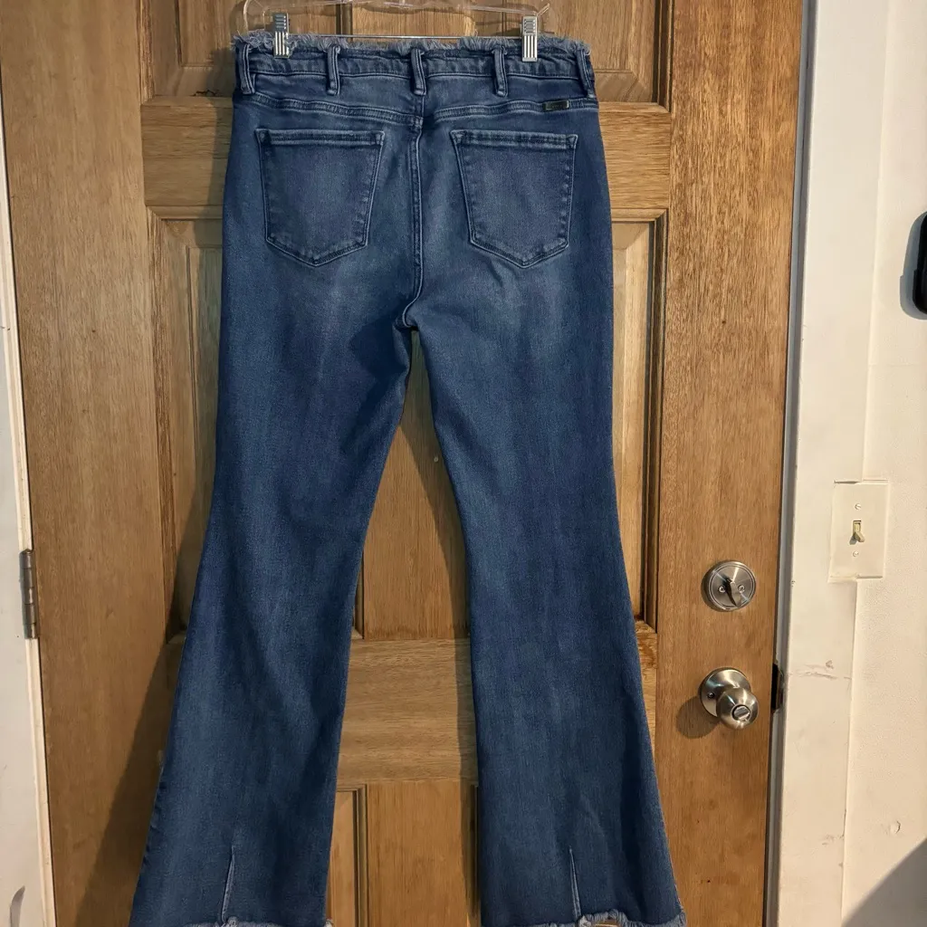 Kancan Women’s Blue Flare Wide Leg Jeans‎ with Classic Style size 15 - Image 4