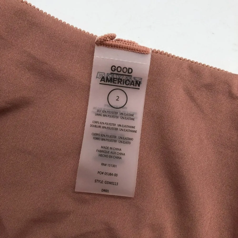 Good American Rib Better Bikini Bottom Cheeky Desert Rose Blush Pink 2 US M - Image 4