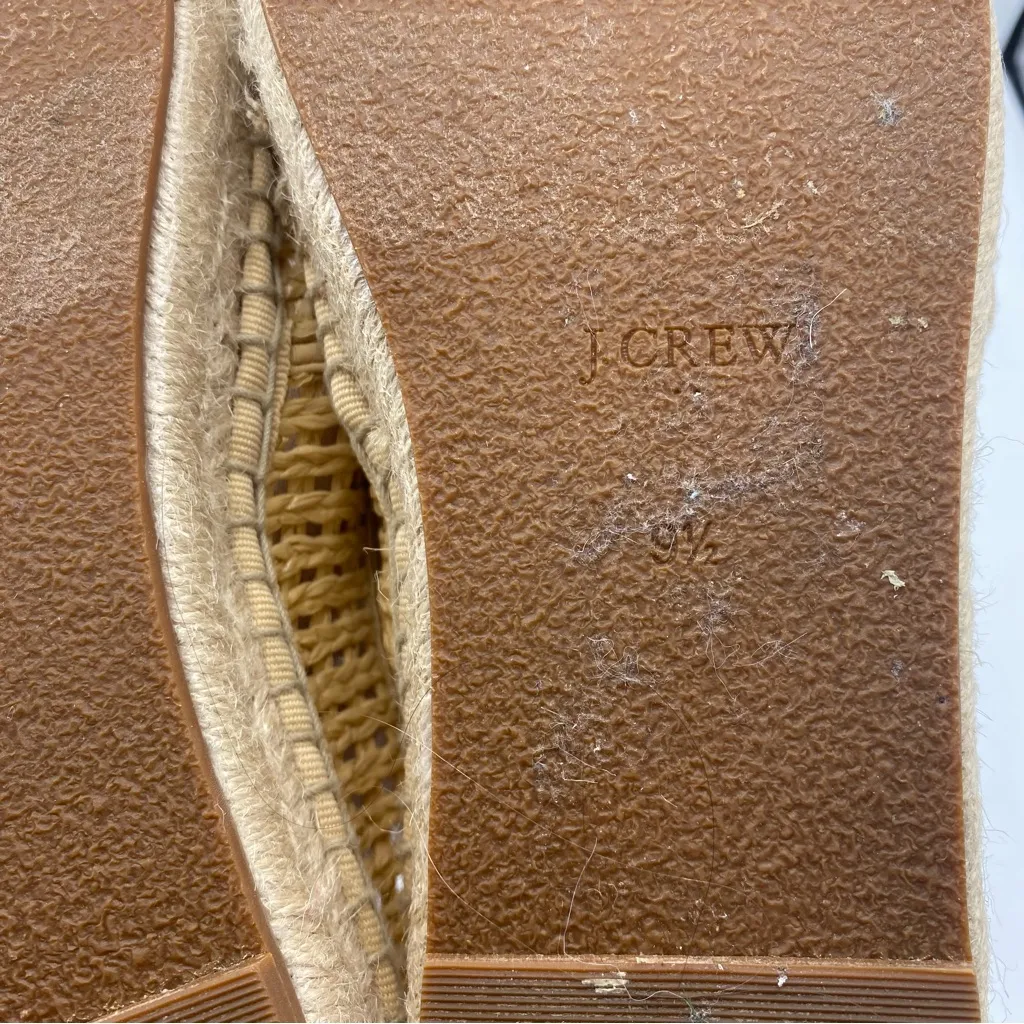 J. Crew factory Woven espadrille slip-ons flats Natural Raffia size 9.5 READ‎ - Image 6