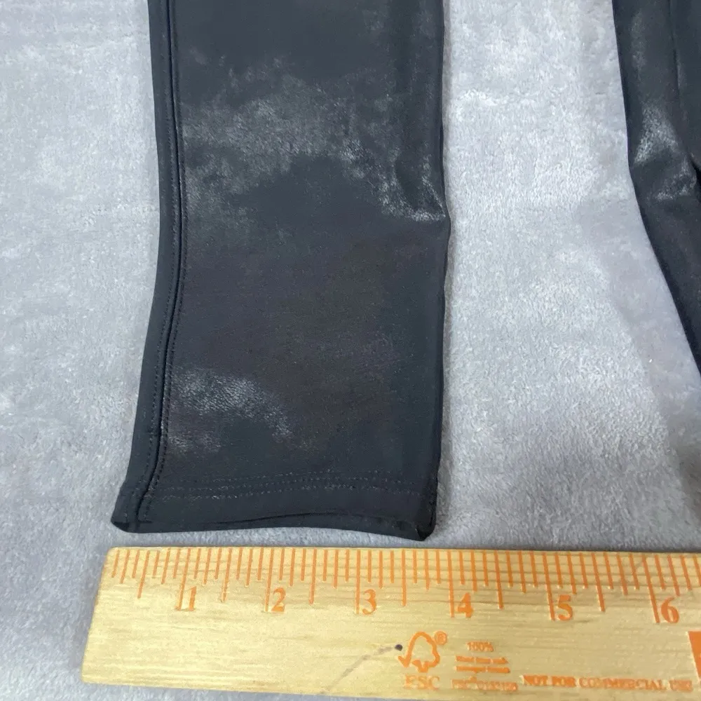 SPANX Faux Leather Leggings Black Womens Size XL Stretch Mid Rise Sleek Slimming - Image 10