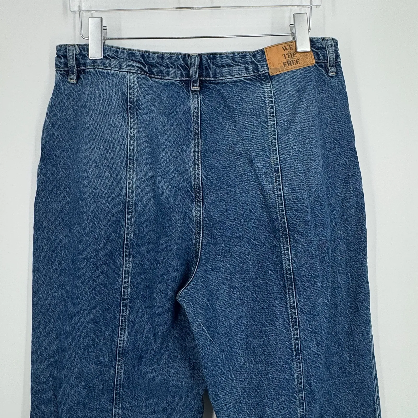 We The Free Wallflower jeans women's 33 wide leg mid rise flare blue denim retro - Image 4