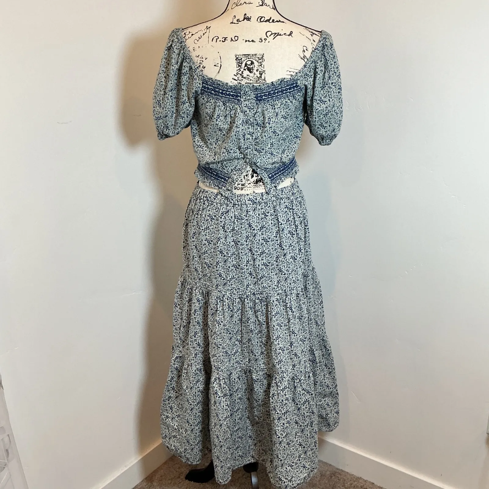 Madewell Button front tiered maxi skirt in Florentine Floral Cotton Set XS - Image 7