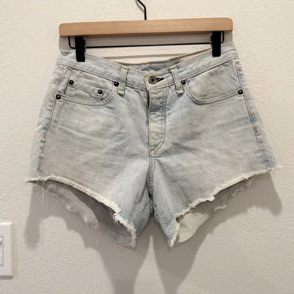 RAG & BONE Dre Low Rise Cutoff Denim Shorts‎ in Charleston Wash size 26 - Image 2