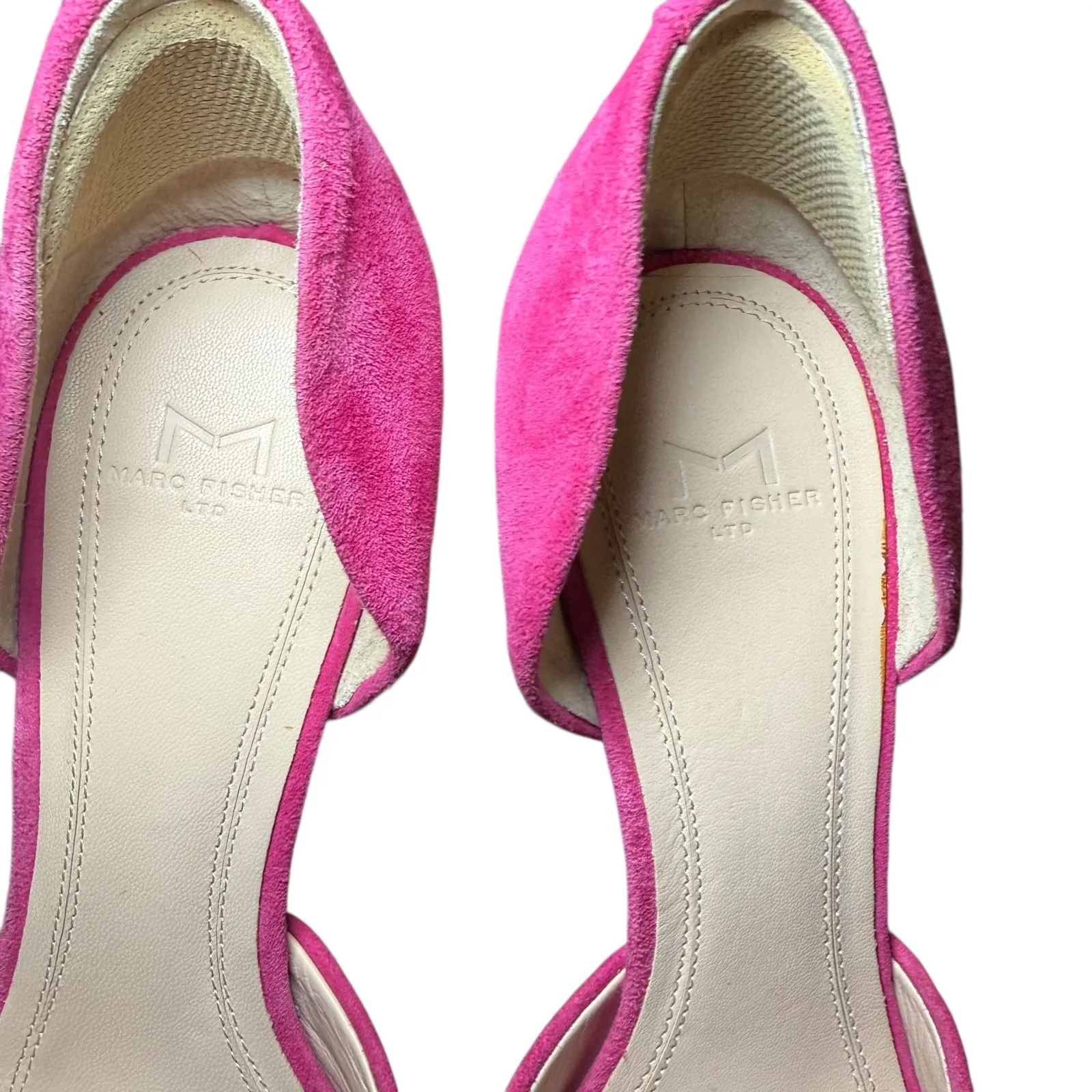 Marc Fisher LTD Pink Suede Pointed Toe DOrsay Heels Women Barbiecore Girly Sz 7M - Image 9