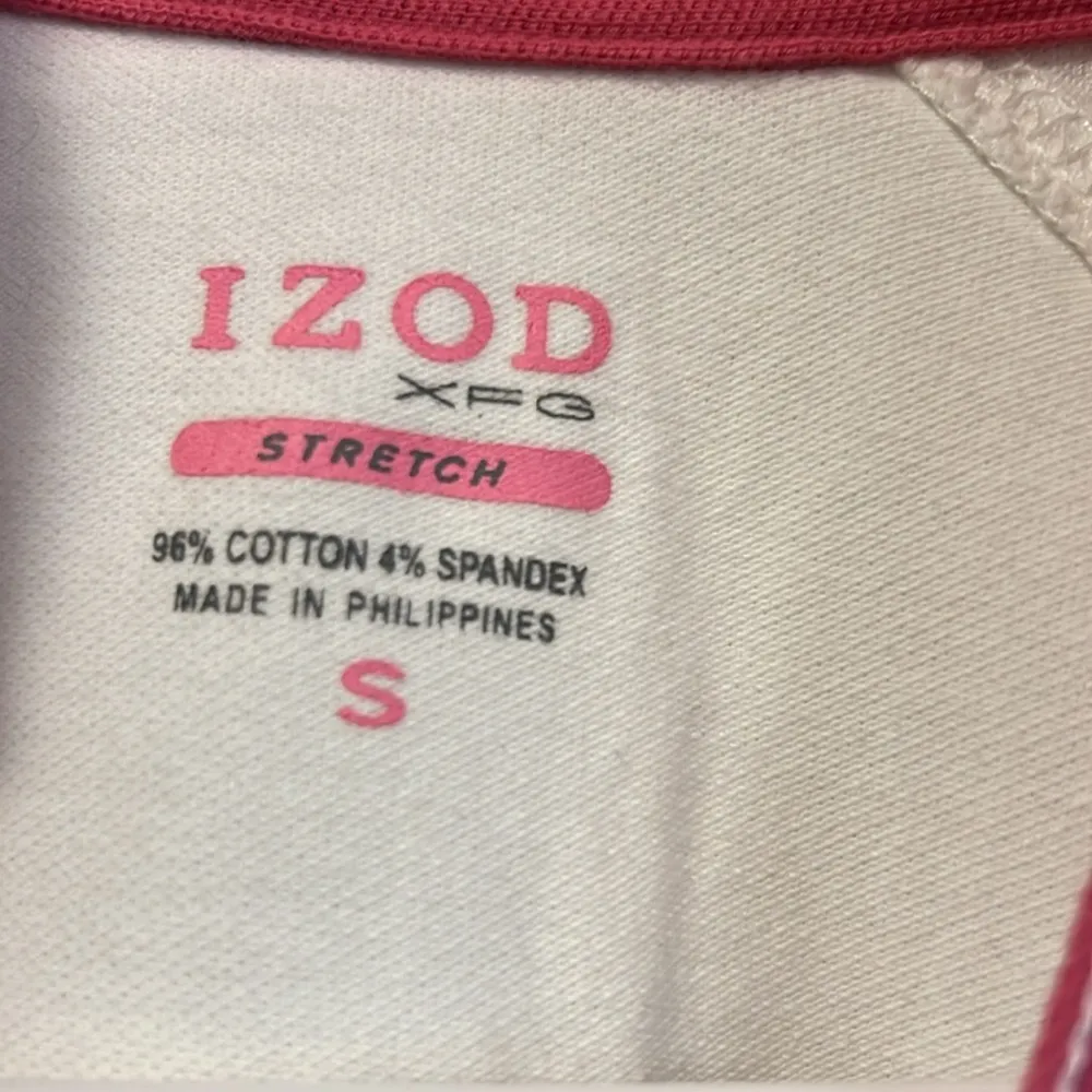 IZOD XFG White pink cotton Golf polo shirt size small - Image 4