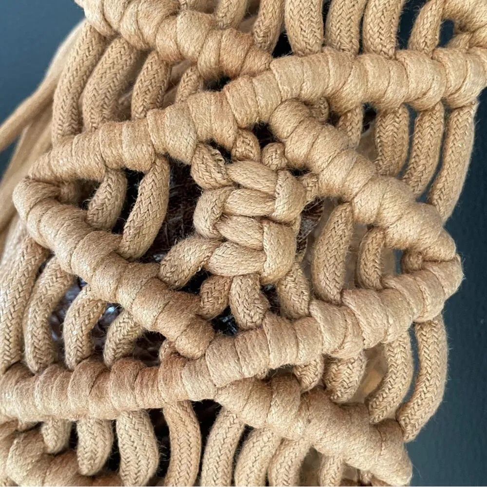 Handmade Braided Macramé Tan Wrap Belt - Image 4