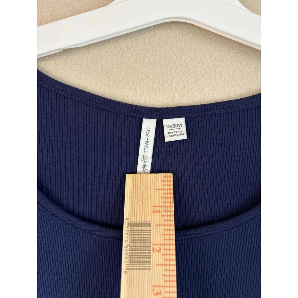 LIVE WELL Navy Blue Plus Size 18/20W Tunic Top Women’s - Image 5