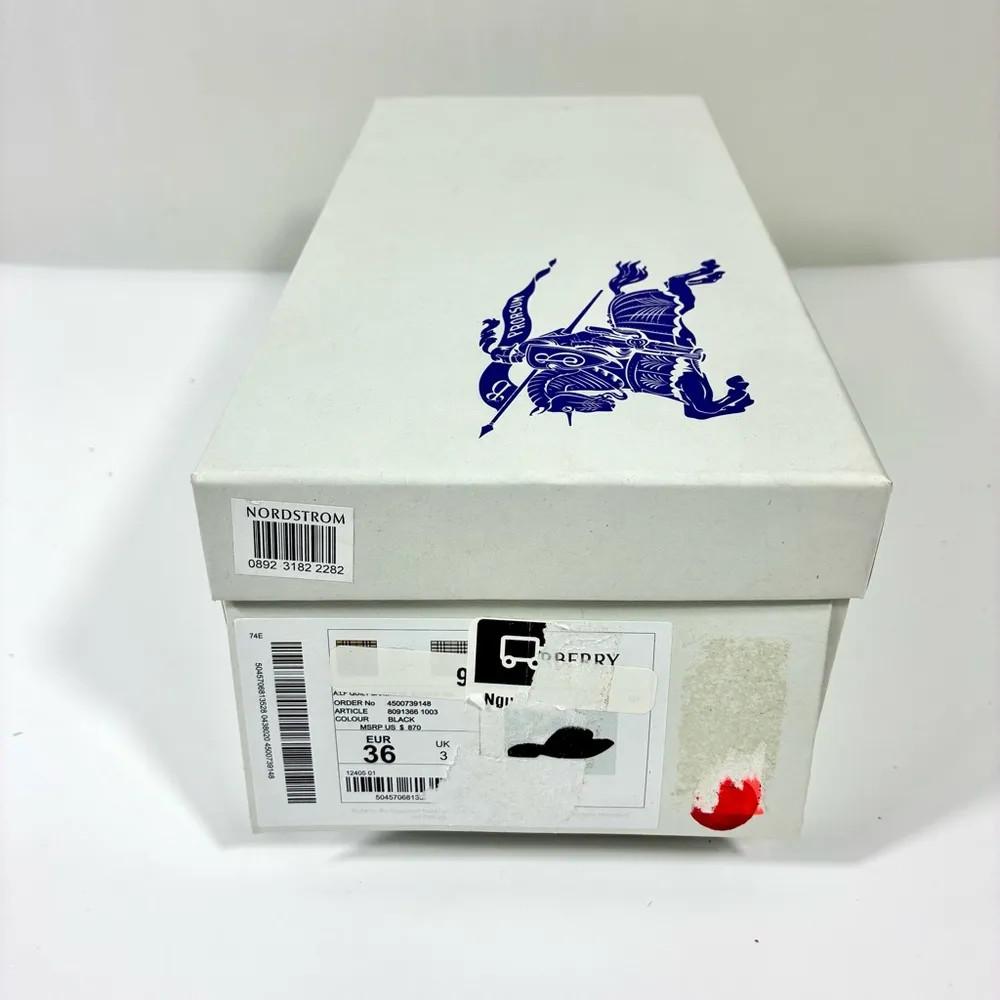 Burberry Quilted Leather Slide Sandals Black 36 NEW - Image 16