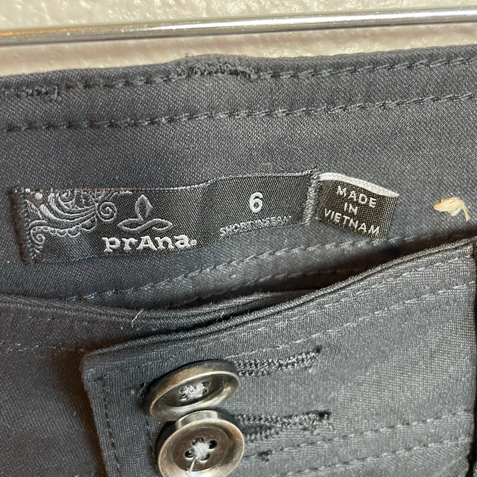 Prana Pants Size 6 Halle Straight Leg Cargo Coal Black Convertible Women - Image 5