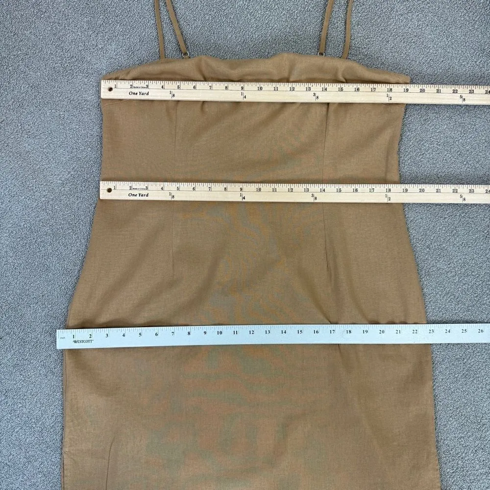 ShoeDazzle Open Back Linen Blend Strappy Sheath Dress‎ Tan XXL Tan - Image 13