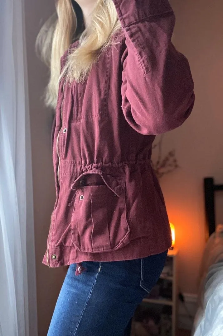 Red Zip Up Jacket - Image 2