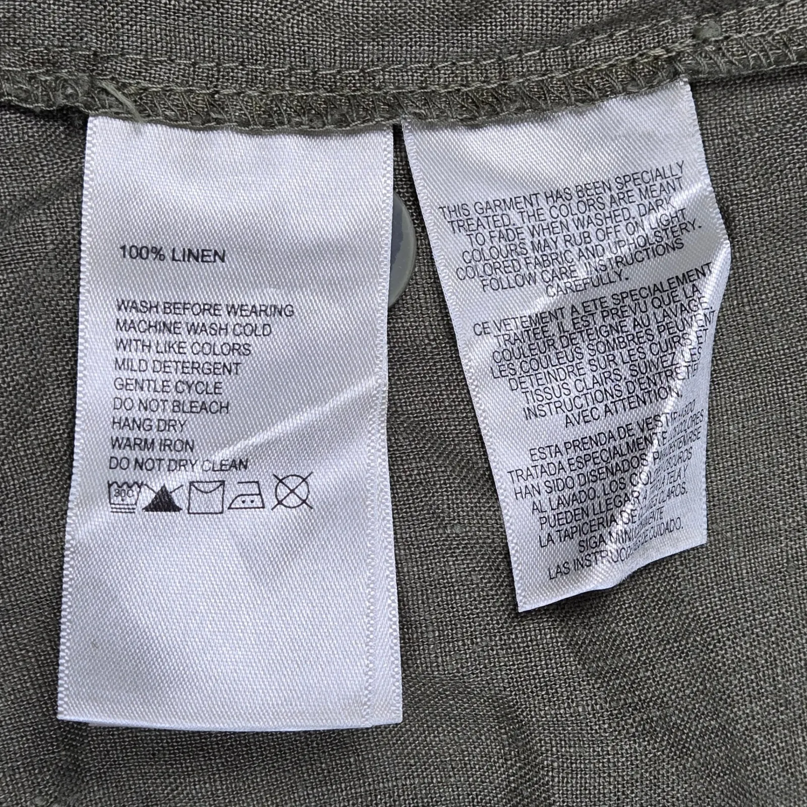 Tommy Bahama Linen Two Palms Raw Edge Jacket Button Front Olive Green Womens M - Image 4