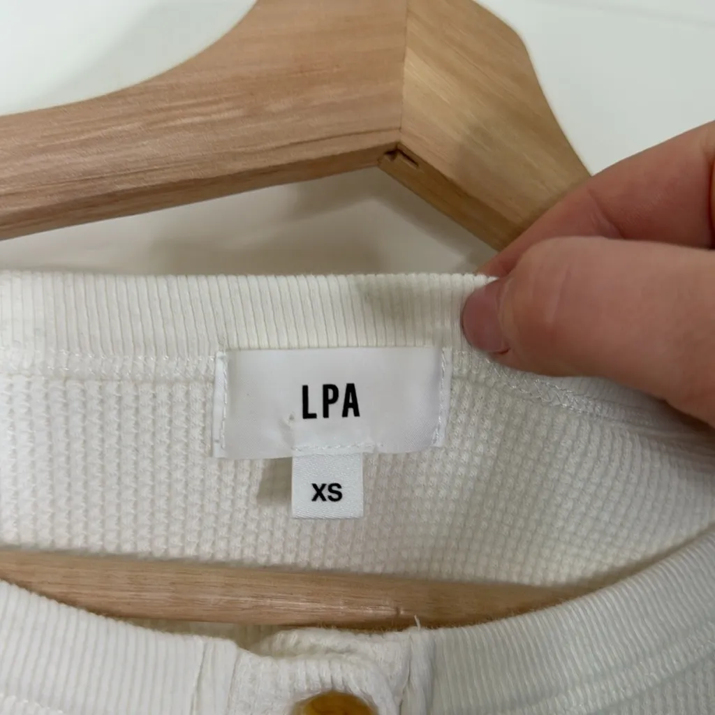 LPA cotton waffle knit Henley - Image 6