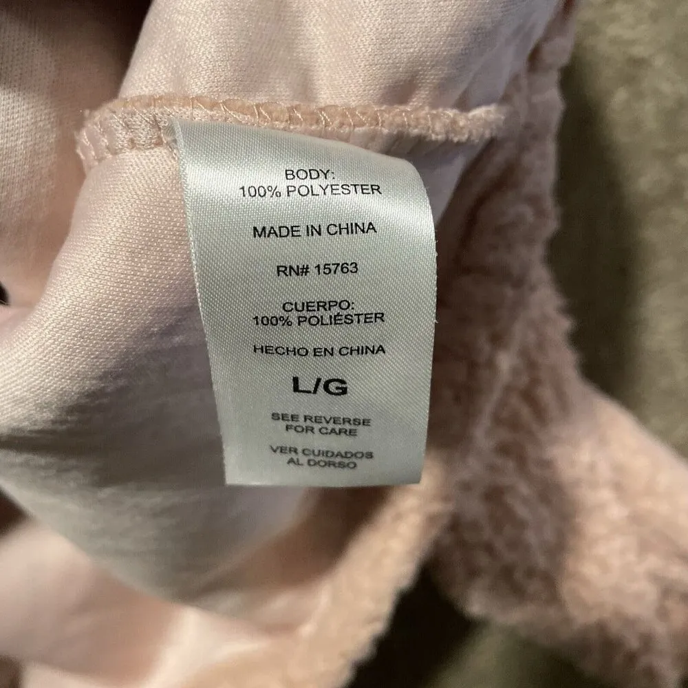 Champion Hoodie Womens Large Sherpa Light Pink Kanga Pocket Soft Plush Fleece - Image 5