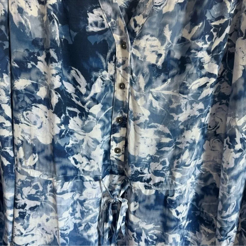 Madewell‎ Tie-Waist Mini Shirtdress in Floral Crepe Size: 6, NWT - Image 9