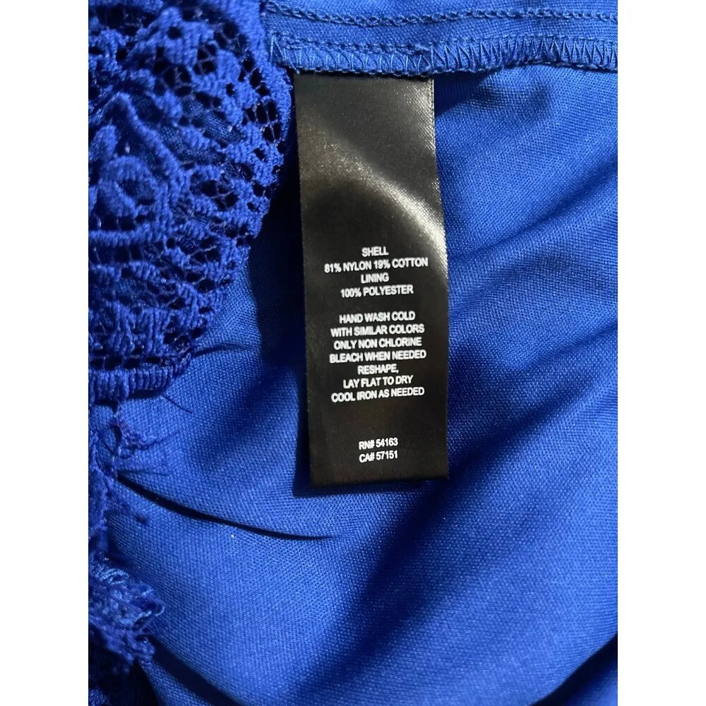 JESSICA HOWARD Scalloped-Hem Lace Shift Dress Blue Size 6 - Image 7