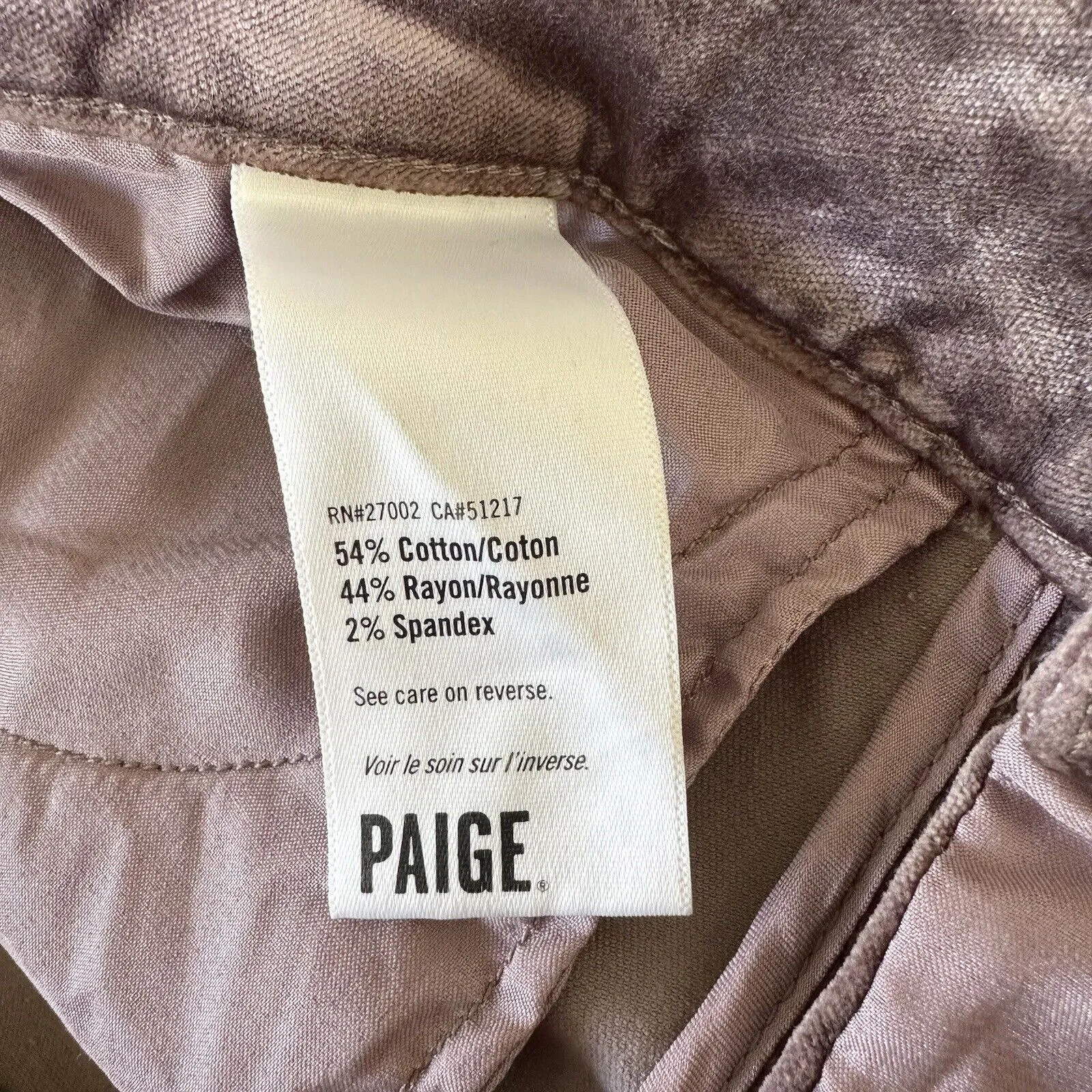 Paige Purple Velvet Velour Skinny Pants Size 28 - Image 8