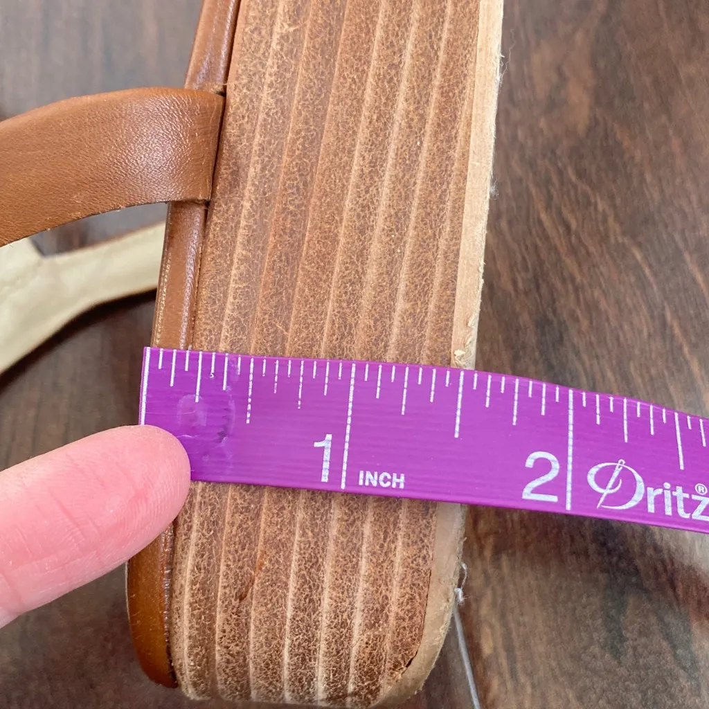 Able Leather Larissa 1.5” Platform Sandals Ankle Strap Brown Size 8 - Image 6