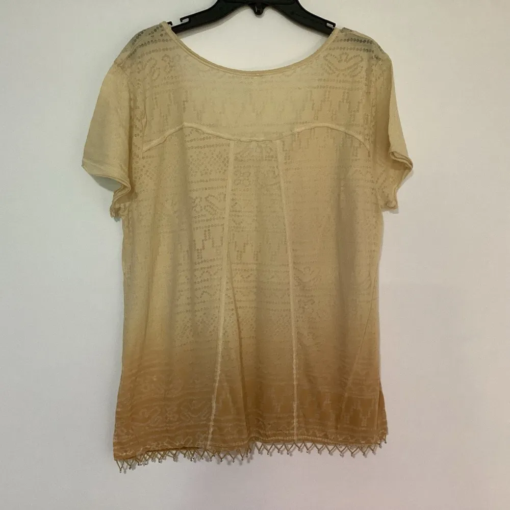 Free People Burnout Beaded Hem Tee Medium - Image 4