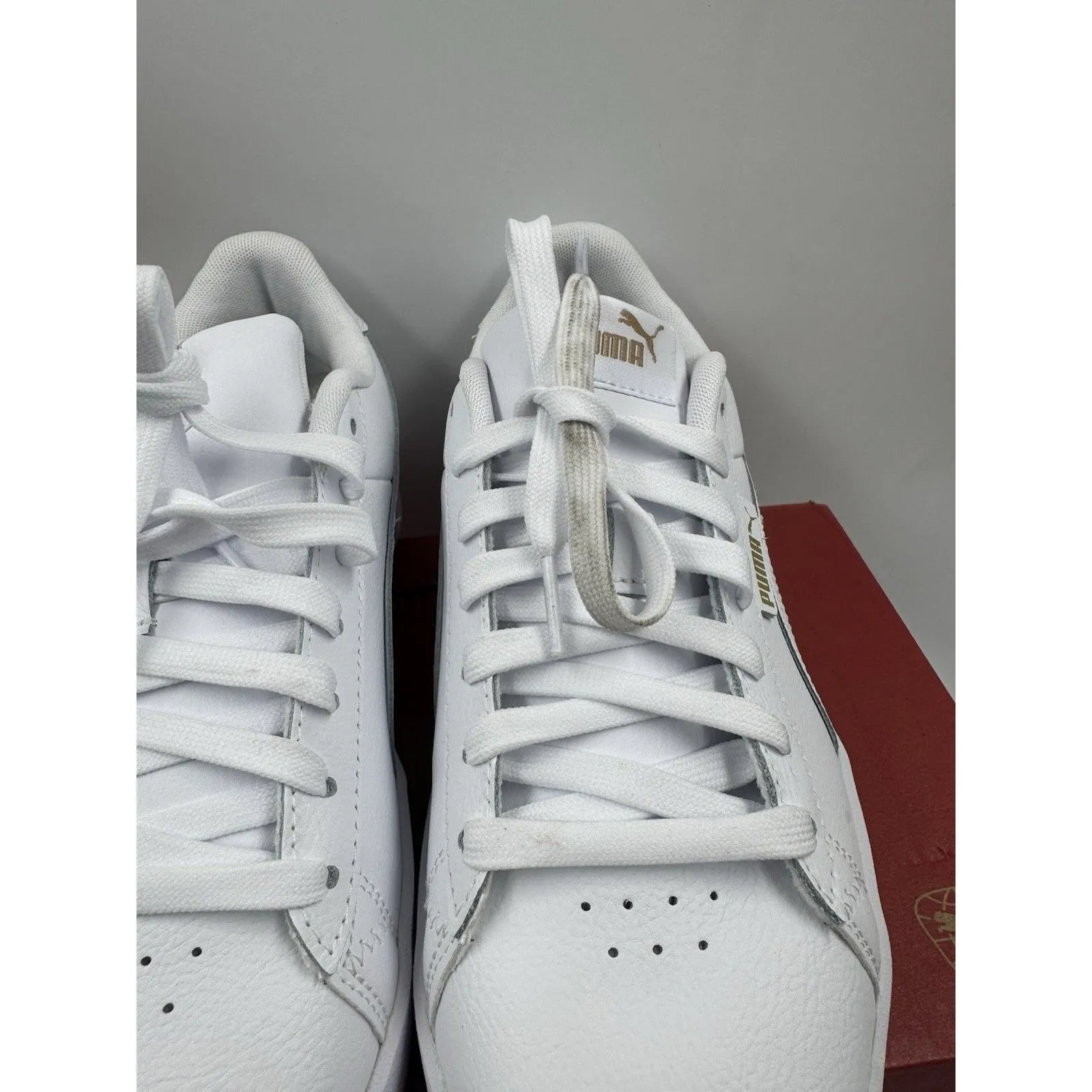 PUMA Court Sneaker, White, Women's Casual Low Top Leather Shoes Size 10 - Image 4