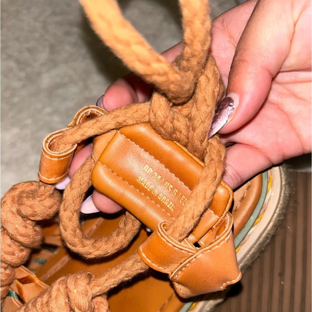 Farm Rio Sand Rope Tie Vegan Leather Tropical Platform Sandal Size‎ 6 - Image 6