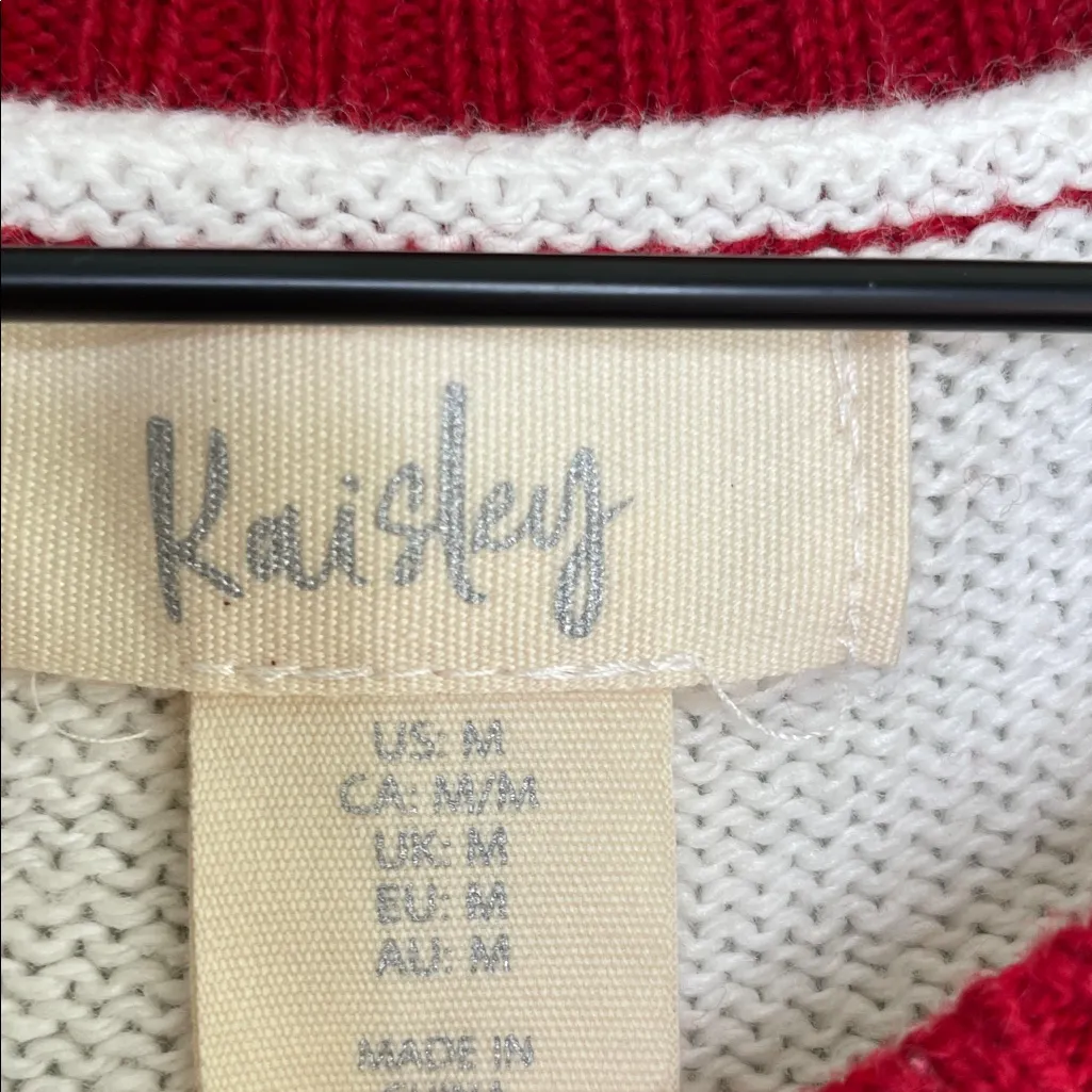 Kaisely Red and Cream Holiday Sweater - Image 2