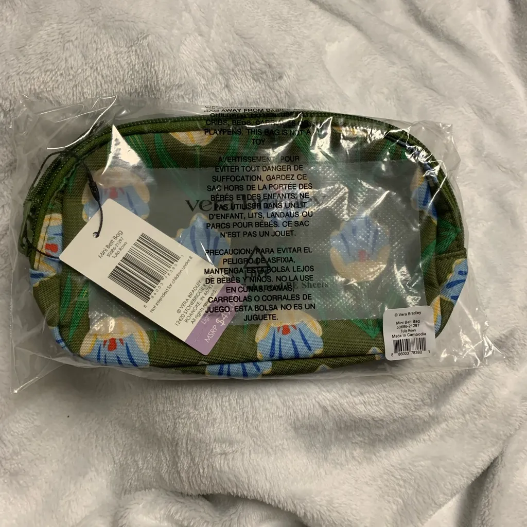 Vera Bradley Tulip Rows Green Floral Mini Belt Bag - Image 2