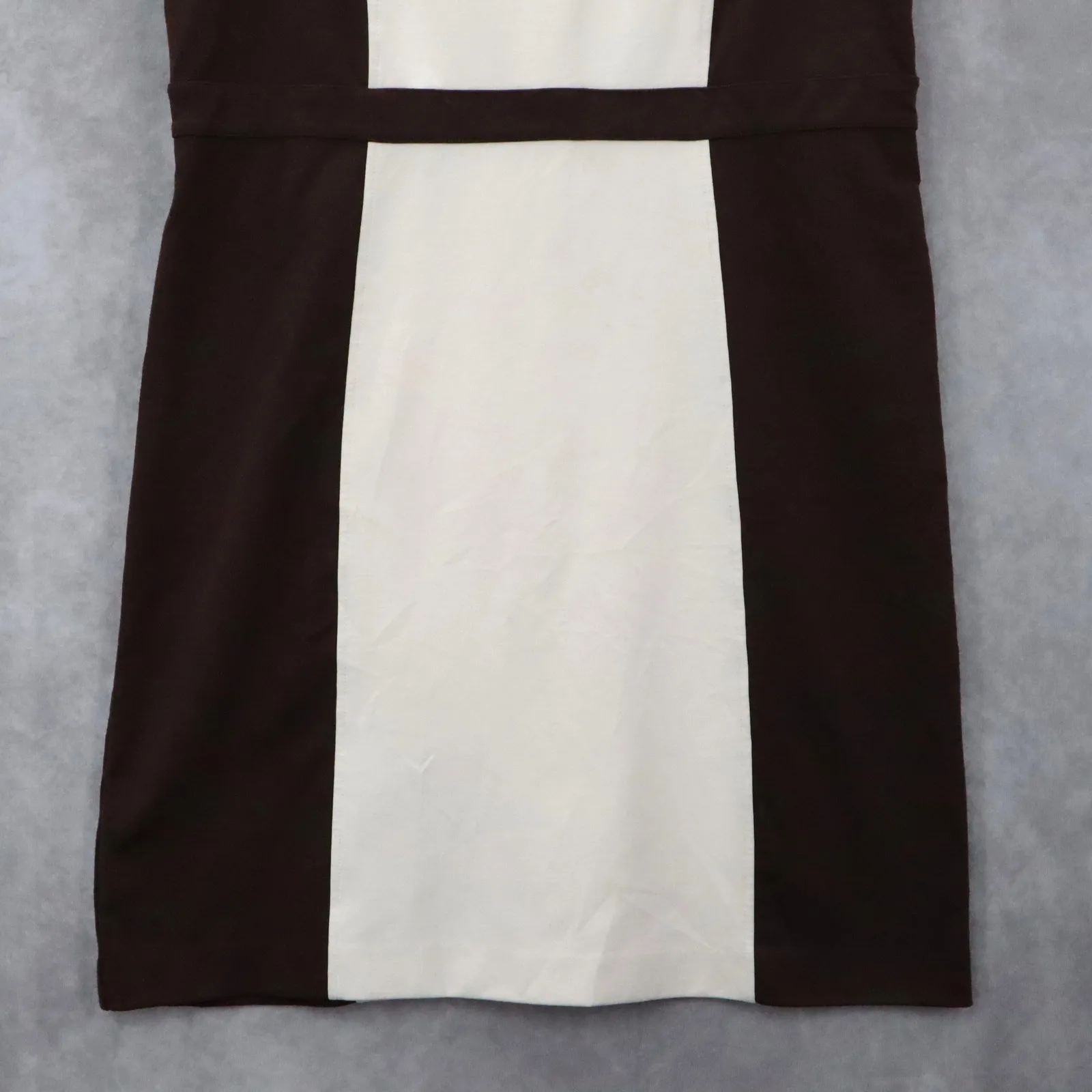 LOFT Colorblock Sheath Dress Sleeveless‎ Brown Cream Career Work Office 14P - Image 4