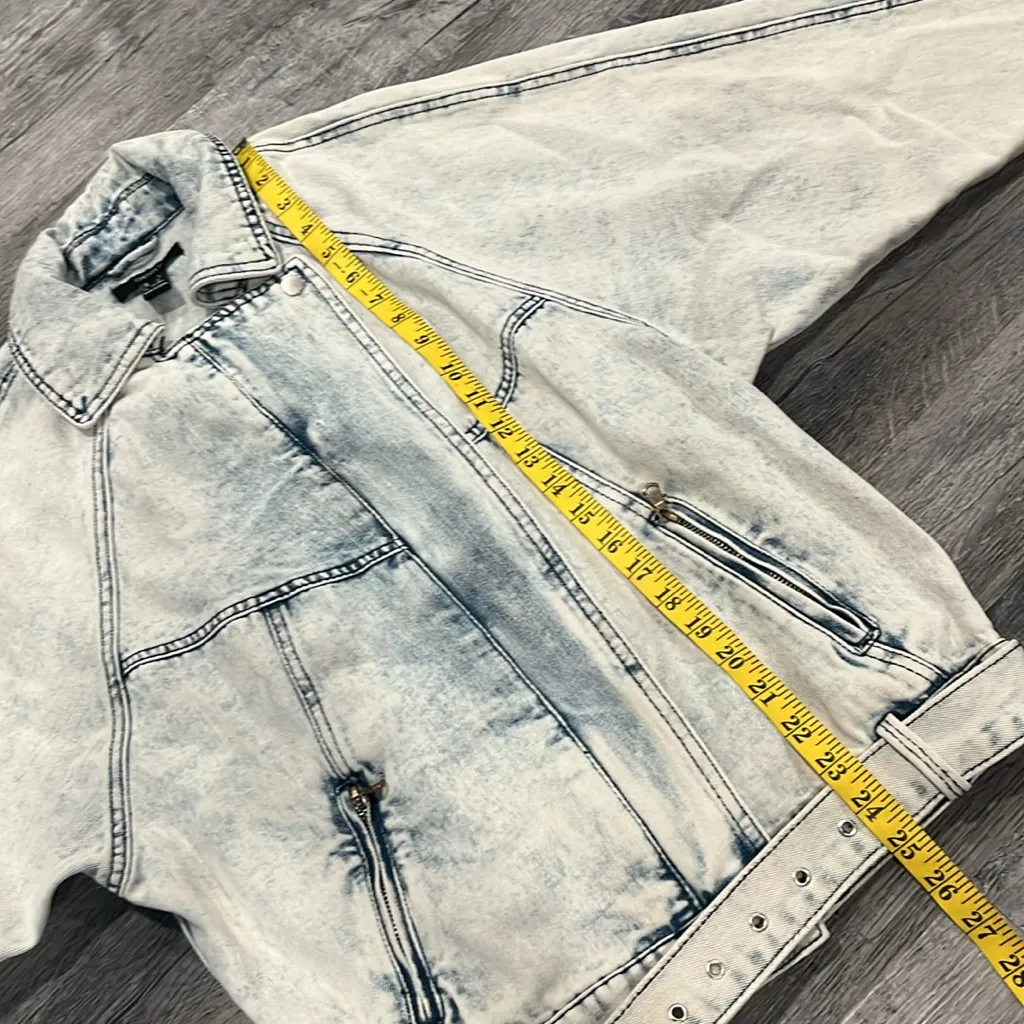 Forever 21 NWT acid wash vintage style light denim wash Jean jacket - S - Image 12