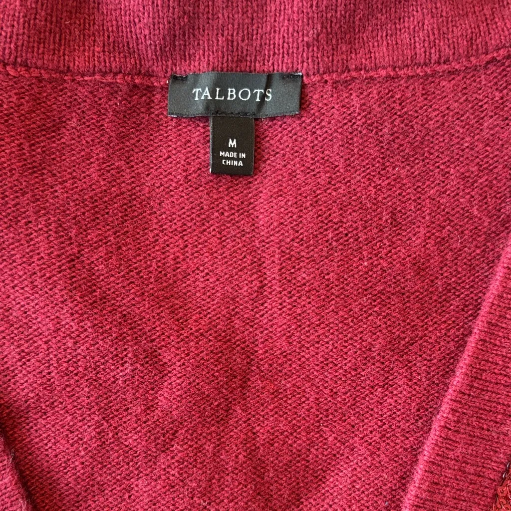 Talbots Rich Red Sequin Knit Vest - Image 2