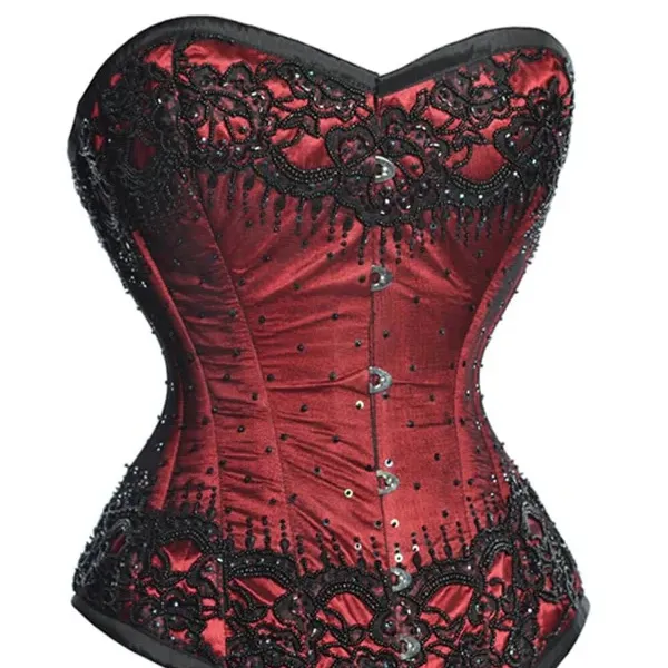 Elegant Red and Black Corset Size 24 - Image 4