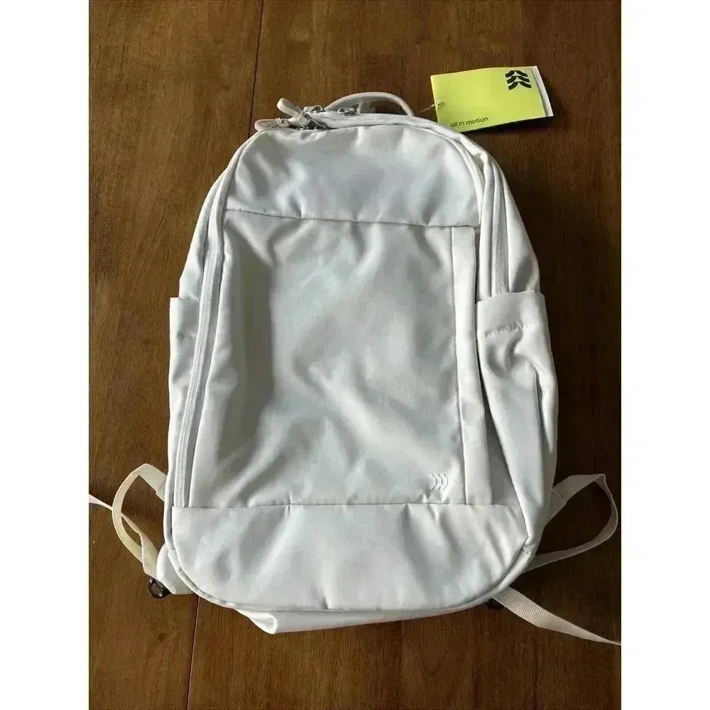 All In Motion Travel 15-inch Laptop Backpack for Work School, Off White - Image 5