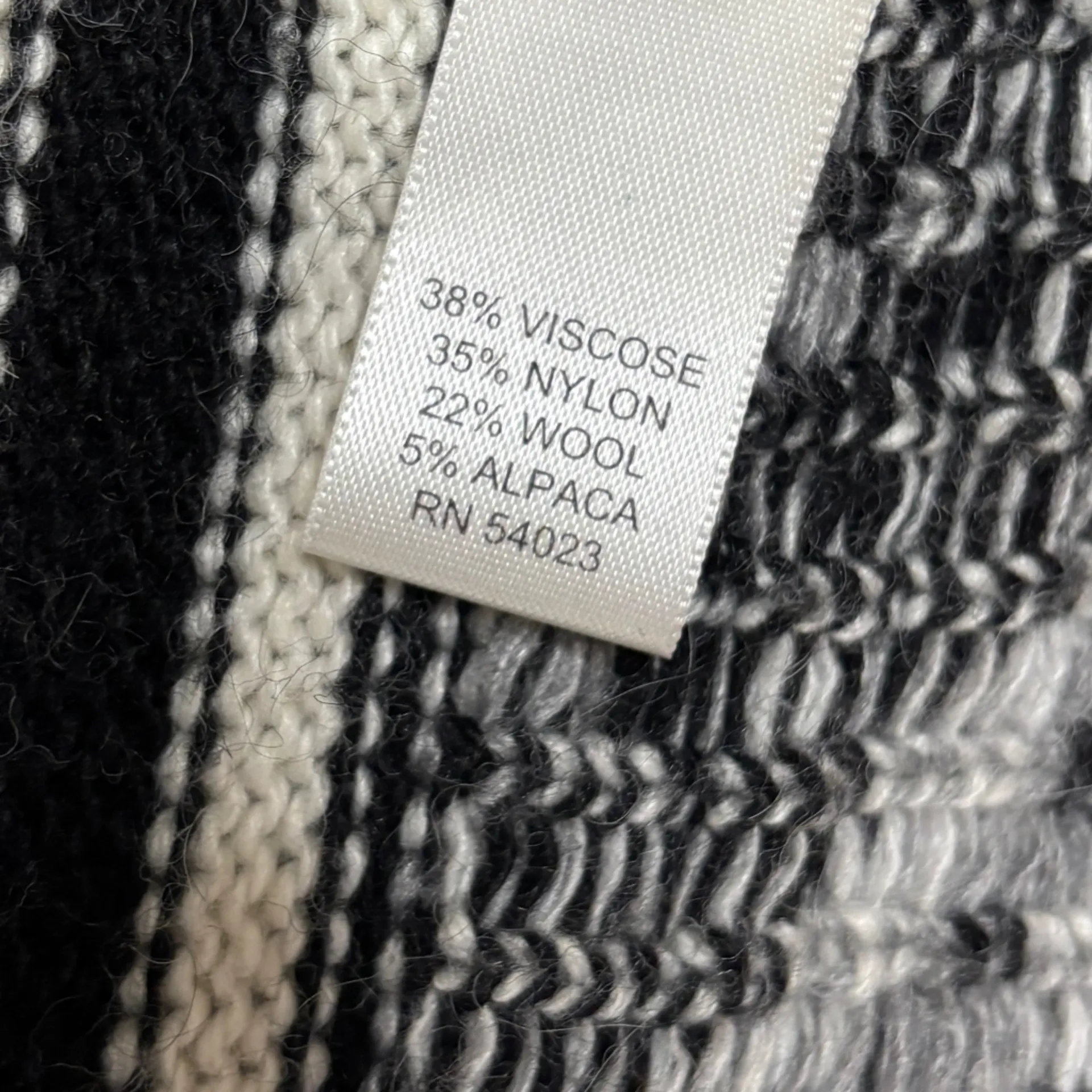 Sabine Open Cardigan Sweater Women's S Wool Blend Tribal Print Boho Southwestern Black - Image 6