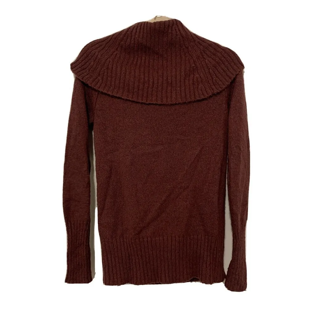 J. Crew Size Large Burgundy Wool Mohair Blend Cowl Neck Pullover Sweater - Image 3