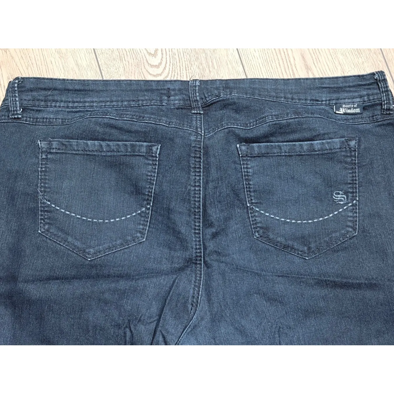 Source of Wisdom Jeans Womens Plus 20 Dark Denim Bootcut Flare Stretch Comfort Blue Size undefined - Image 5