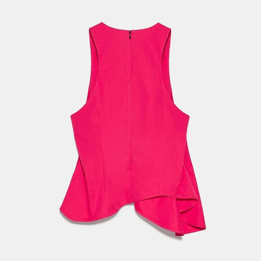 NWT Zara Poplin Peplum Top - Image 2