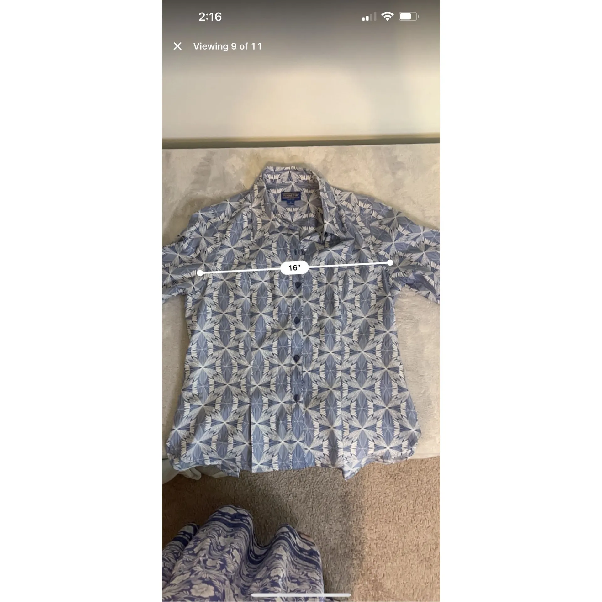 Women’s Pendleton Silk Blue Button Down 6 SMALL - Image 11