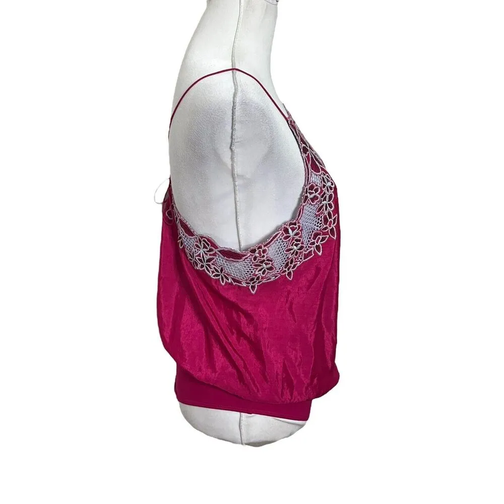 Free People Love This Bodysuit Women’s Size XS Pink Embroidered Cutout Mesh - Image 6