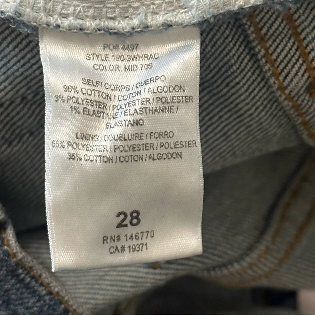 Re/Done Denim Women’s Size 28 Blue Mid 70’s High Rise Ankle Cropped Slim Jeans - Image 7