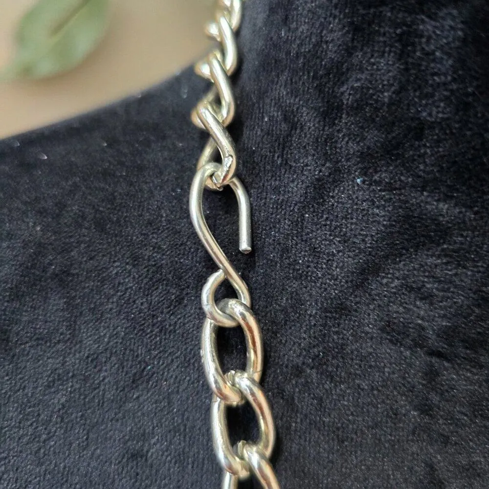 Womens Fashion Silver Tone Heart Shaped Linked Necklace Jewelry with Hook & Eye - Image 6