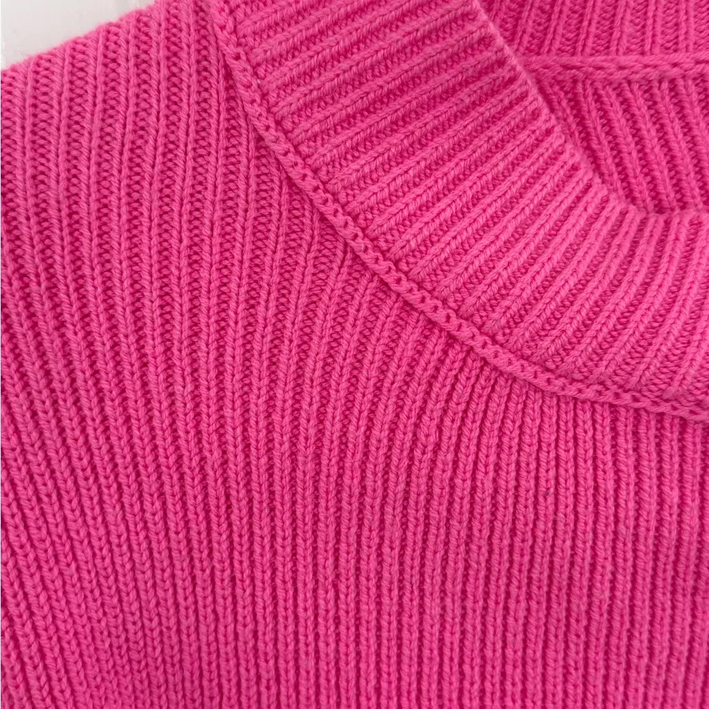 Free People Vibrant Pink Crew Neck Sweater - Image 4